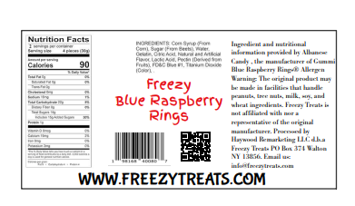 FREEZY BLUE RASPBERRY RINGS